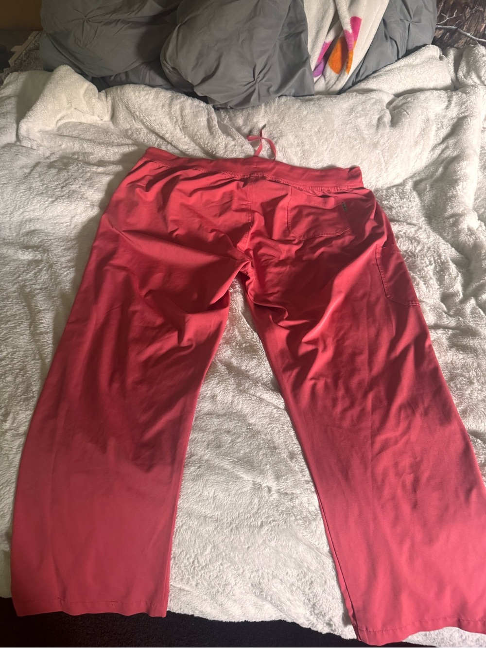 Wide Leg Pull-On scrub Pants in Coral Pink